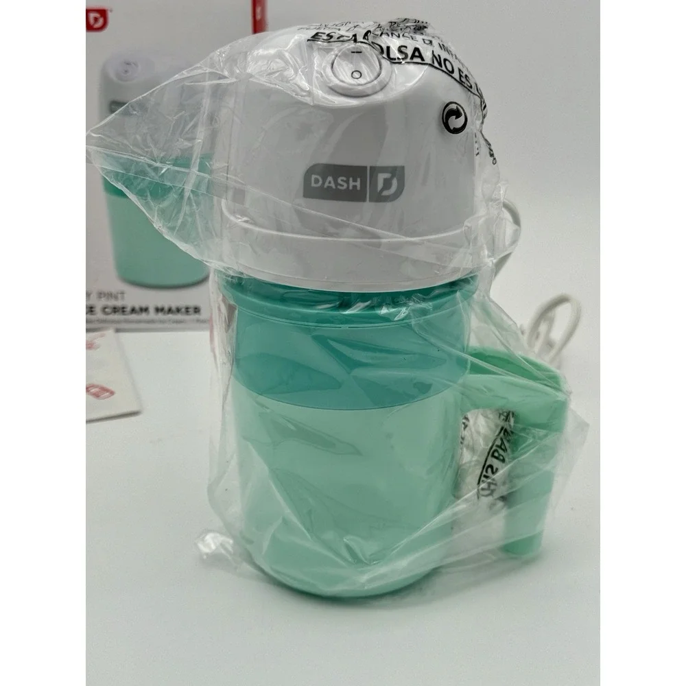 DASH My Pint Ice Cream Maker Aqua White 1 Pint Sorbet Frozen Yogurt Open Box